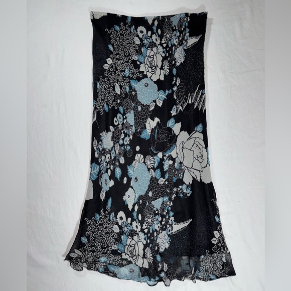 Ice Black & Blue Floral Maxi Skirt - Picture 4 of 7